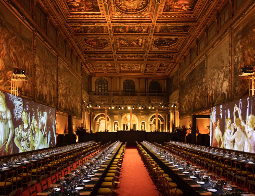 PalazziGas Events are staged in some  of the world’s most exclusive locations. Here, Palazzo Vecchio in Florence