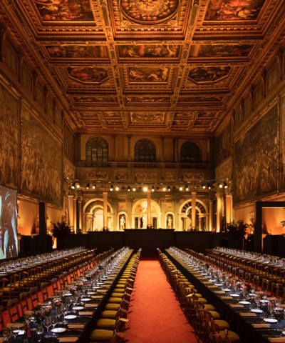 Gli eventi PalazziGas si svolgono in alcune  delle location più esclusive del mondo. Qui, Palazzo Vecchio a Firenze